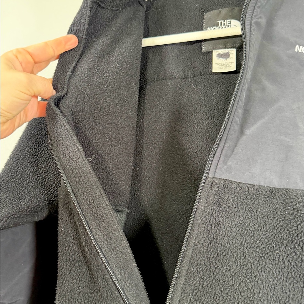 The North Face Jacket Zip Up Black Fleece Coat Weather Resistant Youth Girl L - Picture 9 of 9